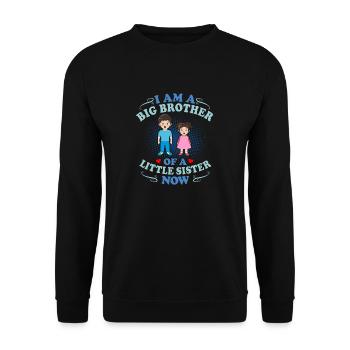 I am a big brother of a little sister now - Unisex Pullover - Schwarz - Vorne - Alina (178cm) & Michal (187cm)