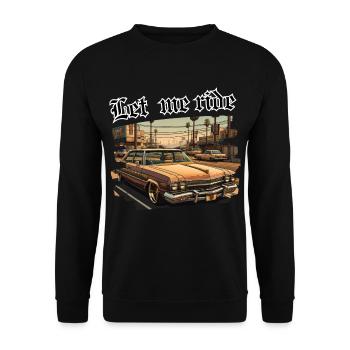 Lass mich reiten - Unisex Pullover - Schwarz - Vorne - Alina (178cm) & Michal (187cm)