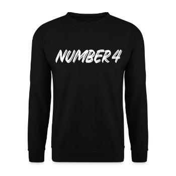 Numéro 4 - quatre - quatrième - quatrième - 4 - numéro 4 - Sweat-shirt Unisexe - noir - Devant - Alina (178cm) & Michal (187cm)