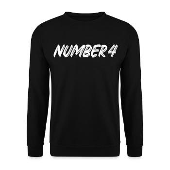 Number 4 - vier - vierter - vierte - 4 - Nummer 4 - Unisex Pullover - Schwarz - Vorne - Alina (178cm) & Michal (187cm)