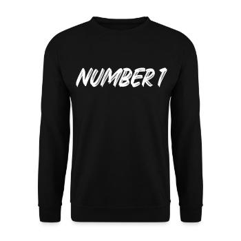 Numéro 1 - un - premier - premier - 1 - numéro 1 - Sweat-shirt Unisexe - noir - Devant - Alina (178cm) & Michal (187cm)