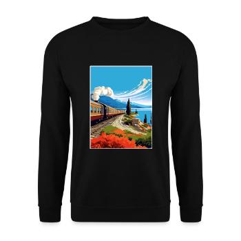 Orient Express Europa Deko Vintage Reiseposter - Unisex Pullover - Schwarz - Vorne - Alina (178cm) & Michal (187cm)