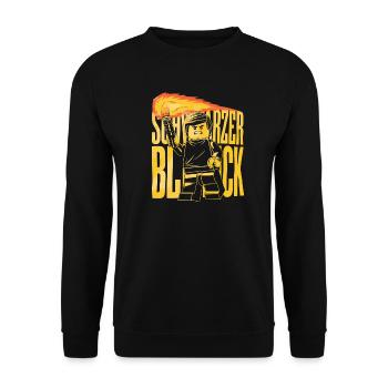 Schwarzer Block - Unisex Pullover - Schwarz - Vorne - Alina (178cm) & Michal (187cm)