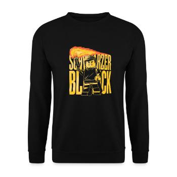 Schwarzer Block - Unisex Pullover - Schwarz - Vorne - Alina (178cm) & Michal (187cm)