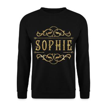 Sophie gold - Unisex Pullover - Schwarz - Vorne - Alina (178cm) & Michal (187cm)