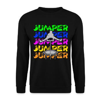 Trampolinspringen Trampolin Trampolin Trampolinspr - Unisex Pullover - Schwarz - Vorne - Alina (178cm) & Michal (187cm)