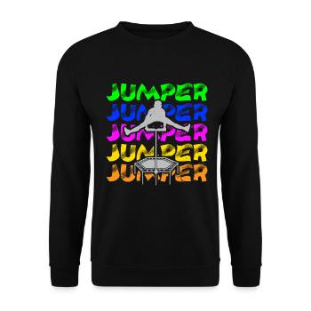 Trampolinspringen Trampolin Trampolin Trampolinspr - Unisex Pullover - Schwarz - Vorne - Alina (178cm) & Michal (187cm)