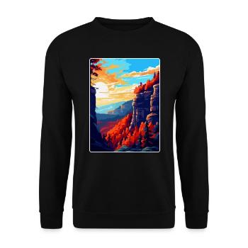 Nationalpark Böhmische Schweiz Tschechische Republik - Unisex Pullover - Schwarz - Vorne - Alina (178cm) & Michal (187cm)