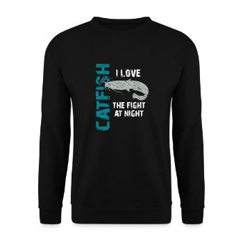 Catfish Fishing Sport Fishing Strong Fish - Unisex Sweatshirt - black - Front - Alina (178cm) & Michal (187cm)