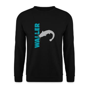 Wels fischen Kampf mit dem starken Wels - Unisex Pullover - Schwarz - Vorne - Alina (178cm) & Michal (187cm)