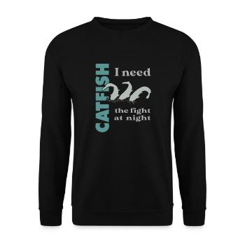 Catfish fishing fight with the strong catfish - Unisex Sweatshirt - black - Front - Alina (178cm) & Michal (187cm)