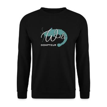 Welsdompteur Welsflüsterer Welsangler - Unisex Pullover - Schwarz - Vorne - Alina (178cm) & Michal (187cm)