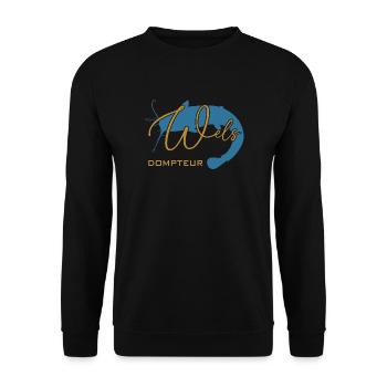 Welsdompteur Welsflüsterer Welsangler - Unisex Pullover - Schwarz - Vorne - Alina (178cm) & Michal (187cm)