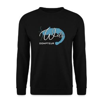 Welsdompteur Welsflüsterer Welsangler - Unisex Pullover - Schwarz - Vorne - Alina (178cm) & Michal (187cm)