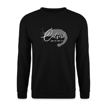 Wels Waller angeln Sportfischen Flussmonster - Unisex Pullover - Schwarz - Vorne - Alina (178cm) & Michal (187cm)