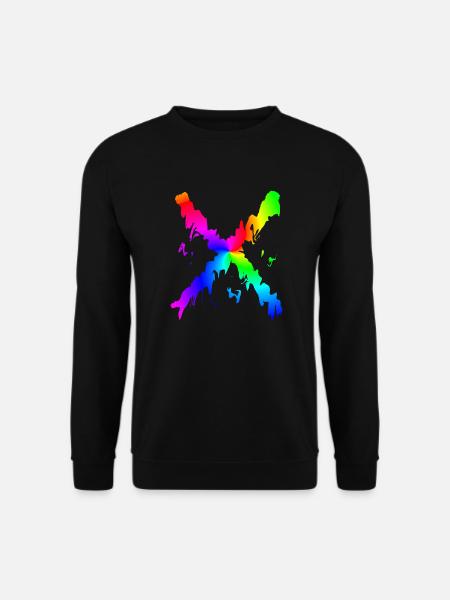 X Arc-en-ciel Desing - Sweat-shirt Unisexe - noir
