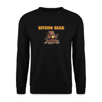 Bitcoin Bear - Unisex Sweatshirt - black - Front - Alina (178cm) & Michal (187cm)