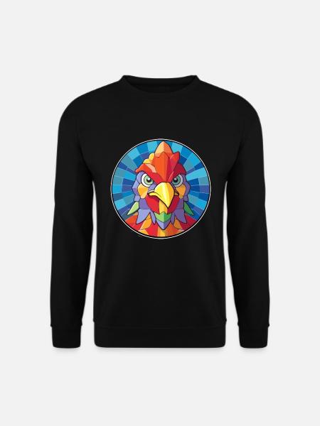 Huhn Buntes Glas Bunte Karikatur Kawaii Anim - Unisex Pullover - Schwarz