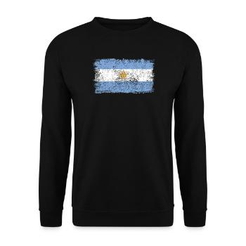 Argentinische Flagge Argentinien Argentinienflagge - Unisex Pullover - Schwarz - Vorne - Alina (178cm) & Michal (187cm)