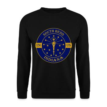South Bend Indiana Flagge USA Reise Souvenir Abzeichen - Unisex Pullover - Schwarz - Vorne - Alina (178cm) & Michal (187cm)