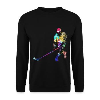Paradenstarker Floorball Torhüter - Unisex Pullover - Schwarz - Vorne - Alina (178cm) & Michal (187cm)