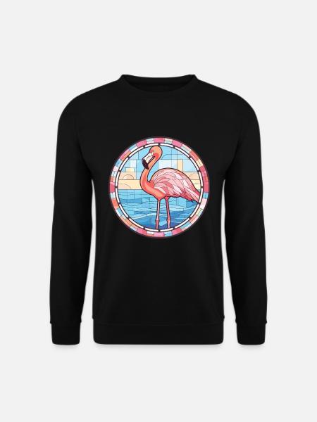 Flamingo Bunte Aquarell-Tierillustration - Unisex Pullover - Schwarz