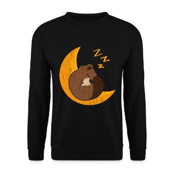 Schlafender Biber Wildtier Tier Kanada Damm Nageti - Unisex Pullover - Schwarz - Vorne - Alina (178cm) & Michal (187cm)
