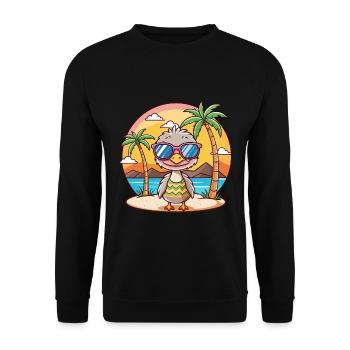 Strauß lustige Cartoon Sommer Strand Sonnenbrille - Unisex Pullover - Schwarz - Vorne - Alina (178cm) & Michal (187cm)