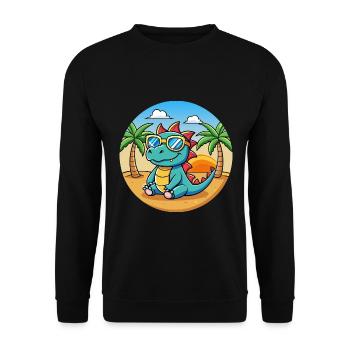 Dragon Funny Cartoon Summer Beach Sunglasses - Unisex Sweatshirt - black - Front - Alina (178cm) & Michal (187cm)
