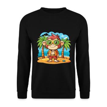 Lunettes de soleil de plage d’été de dessin animé drôle de singe - Sweat-shirt Unisexe - noir - Devant - Alina (178cm) & Michal (187cm)