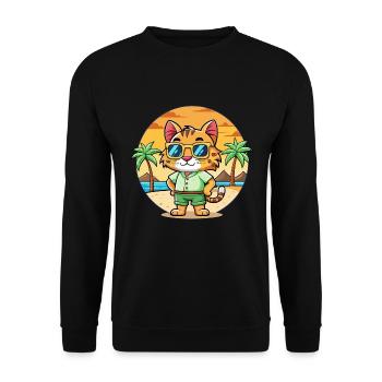 Lynx Lustige Cartoon Sommer Strand Sonnenbrille - Unisex Pullover - Schwarz - Vorne - Alina (178cm) & Michal (187cm)