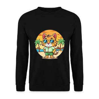 Lynx Lustige Cartoon Sommer Strand Sonnenbrille - Unisex Pullover - Schwarz - Vorne - Alina (178cm) & Michal (187cm)