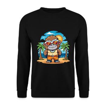 Gorilla Lustige Cartoon Sommer Strand Sonnenbrille - Unisex Pullover - Schwarz - Vorne - Alina (178cm) & Michal (187cm)