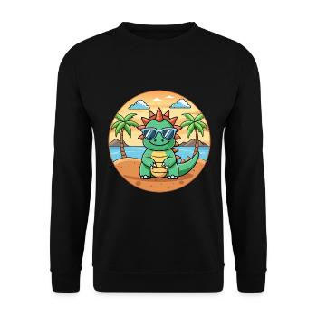 Dragon Funny Cartoon Summer Beach Sunglasses - Unisex Sweatshirt - black - Front - Alina (178cm) & Michal (187cm)
