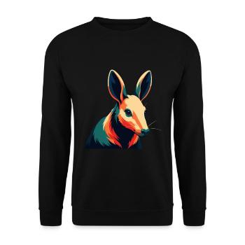 Erdferkel Zeichentrickfigur Buntes Haustier Tier - Unisex Pullover - Schwarz - Vorne - Alina (178cm) & Michal (187cm)
