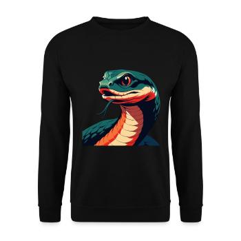 Snake Cartoon Character Colorful Pet Animal - Unisex Sweatshirt - black - Front - Alina (178cm) & Michal (187cm)