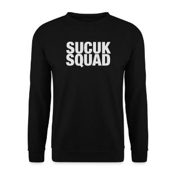 Sucuk Squad T-Shirt lustiger Spruch - Unisex Pullover - Schwarz - Vorne - Alina (178cm) & Michal (187cm)