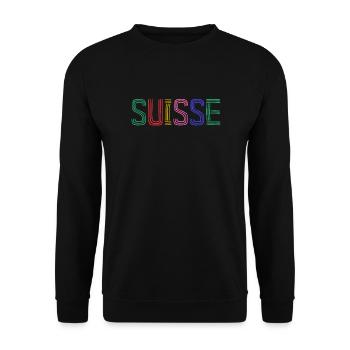 SUISSE. PAYS. GENEVE. HUMOUR. DRAPEAU. GENEVE - Sweat-shirt Unisexe - noir - Devant - Alina (178cm) & Michal (187cm)