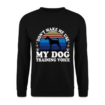 Foxterrier Glatte Hundesilhouette Retro Sonnenuntergang - Unisex Pullover - Schwarz - Vorne - Alina (178cm) & Michal (187cm)
