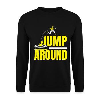 Trampolinspringen Trampolin Trampolin Trampolinspr - Unisex Pullover - Schwarz - Vorne - Alina (178cm) & Michal (187cm)