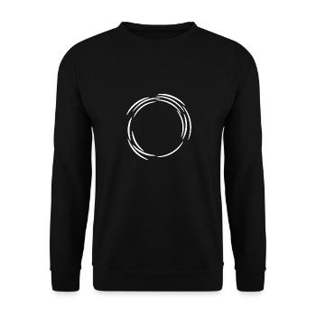Kreis Design Symbol Weiß Linie Linien - Unisex Pullover - Schwarz - Vorne - Alina (178cm) & Michal (187cm)