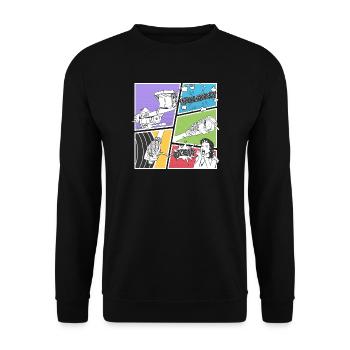 Vinyladdict Attack V8.2 - Unisex Pullover - Schwarz - Vorne - Alina (178cm) & Michal (187cm)