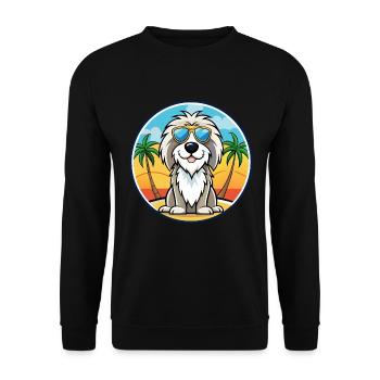 Picardie Schäferhund Rasse Cartoon Sonnenbrille Strand - Unisex Pullover - Schwarz - Vorne - Alina (178cm) & Michal (187cm)