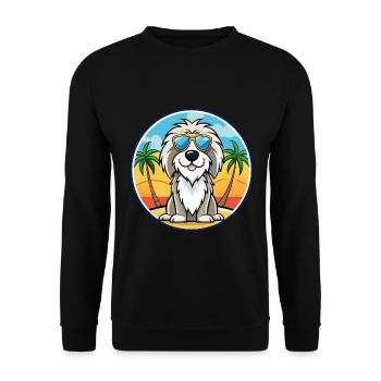 Picardie Schäferhund Rasse Cartoon Sonnenbrille Strand - Unisex Pullover - Schwarz - Vorne - Alina (178cm) & Michal (187cm)