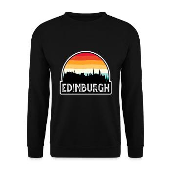 Edinburgh Schottland Flagge Skyline Reisesouvenir - Unisex Pullover - Schwarz - Vorne - Alina (178cm) & Michal (187cm)