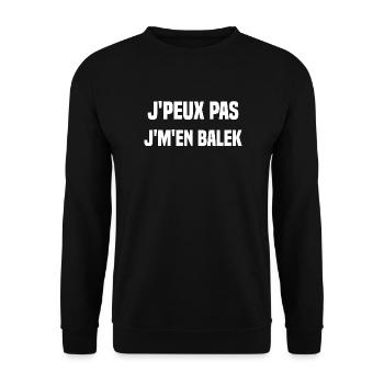 J'peux pas j'm'en balek - Sweat-shirt Unisexe - noir - Devant - Alina (178cm) & Michal (187cm)