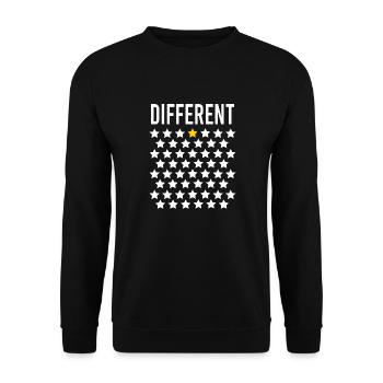 Anders: Goldener Stern in der Mitte der Sterne - Unisex Pullover - Schwarz - Vorne - Alina (178cm) & Michal (187cm)