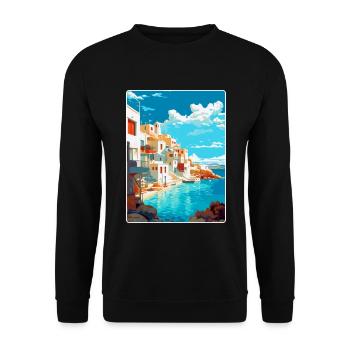 Naxos Grèce Affiche de voyage vintage WPA Souvenir - Sweat-shirt Unisexe - noir - Devant - Alina (178cm) & Michal (187cm)