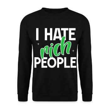 L’ironie de l’argent des riches - Sweat-shirt Unisexe - noir - Devant - Alina (178cm) & Michal (187cm)