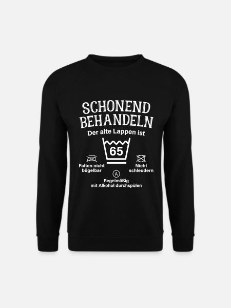 65. Geburtstag Schonend Behandeln Alte Lappen 65 - Unisex Pullover - Schwarz